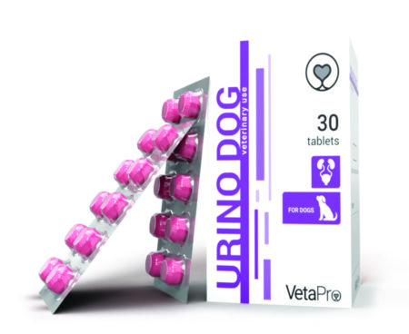 Хранителна добавка за кучета при проблеми с  пикочния мехур УРИНО ДОГ